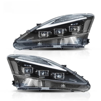 Variante du phare LED Lexus IS avec cabochon transparent et bandeau blanc
