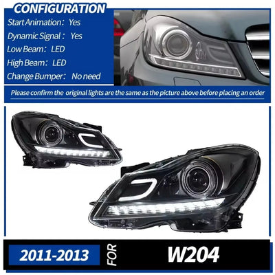 Variante du phare LED W204 pour les phares xénon d'origine de 2011 à 2013