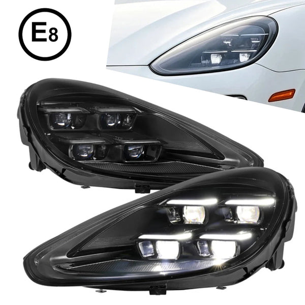 Paire de phares LED matrix Porsche Cayenne 958.2 à quatre projecteurs à lentille