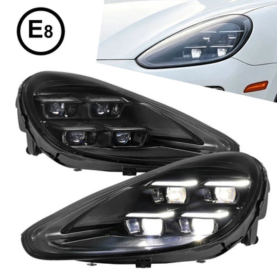 Paire de phares LED matrix Porsche Cayenne 958.2 à quatre projecteurs à lentille