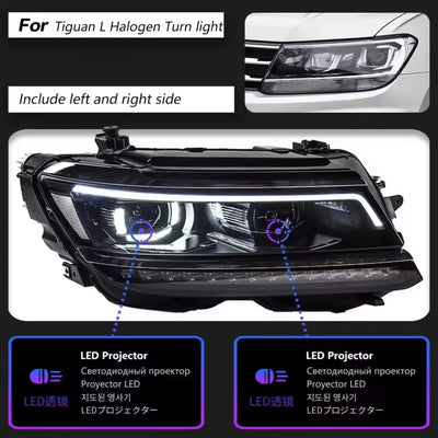 Phare LED Tiguan pour version halogène avec ses deux projecteurs à lentille