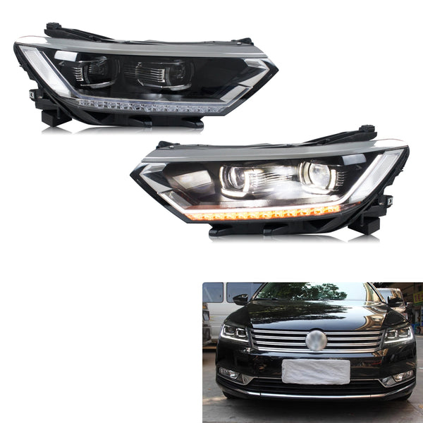 Paire d'optiques de phare LED Volkswagen Passat B8 à double lentille