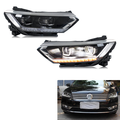 Paire d'optiques de phare LED Volkswagen Passat B8 à double lentille