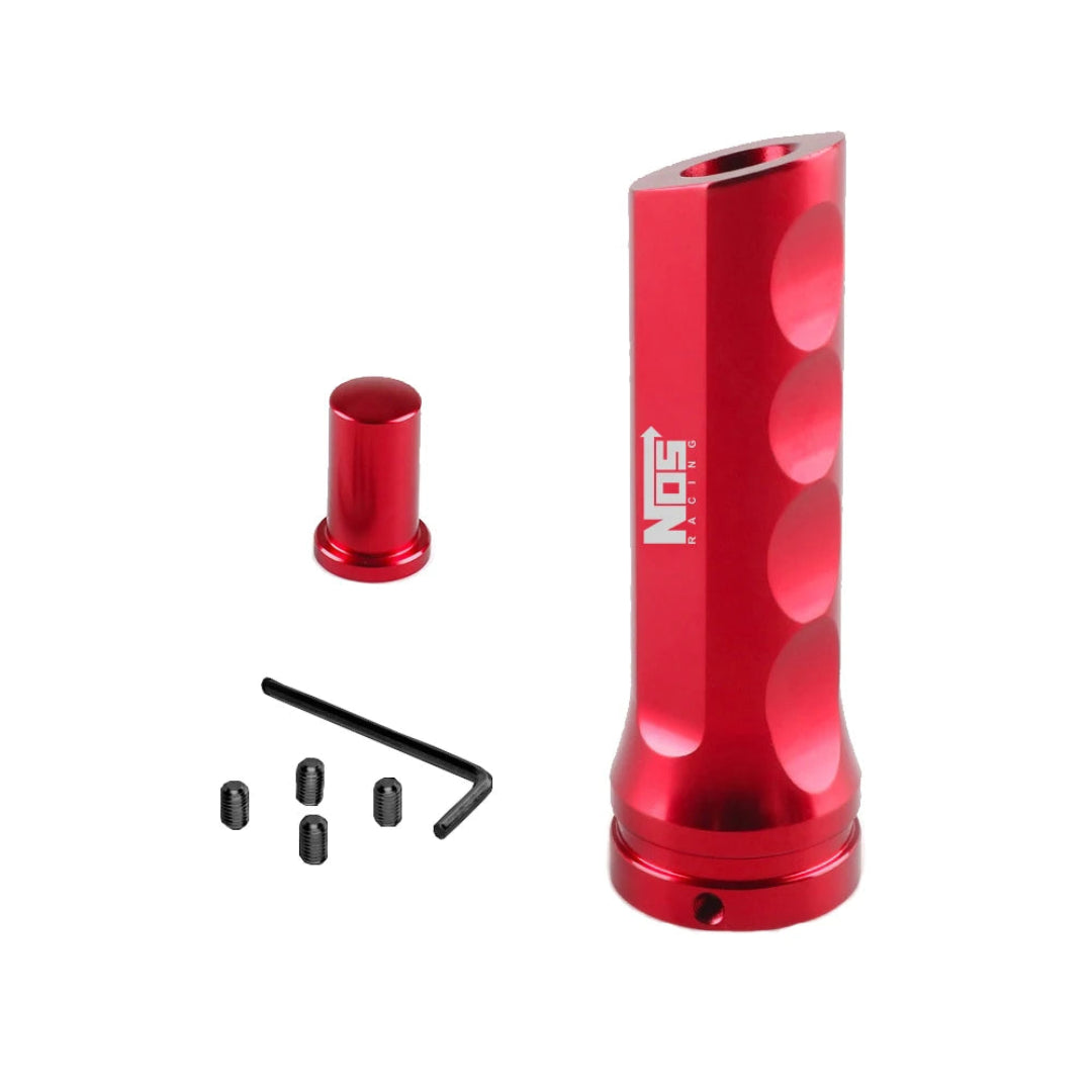 Poignée de frein à main JDM rouge en aluminium anodisé, avec embout, clé Allen et vis de fixation