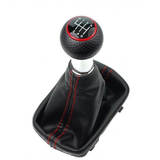 Pommeau de vitesse Audi A3 couleur rouge en 6 vitesses.