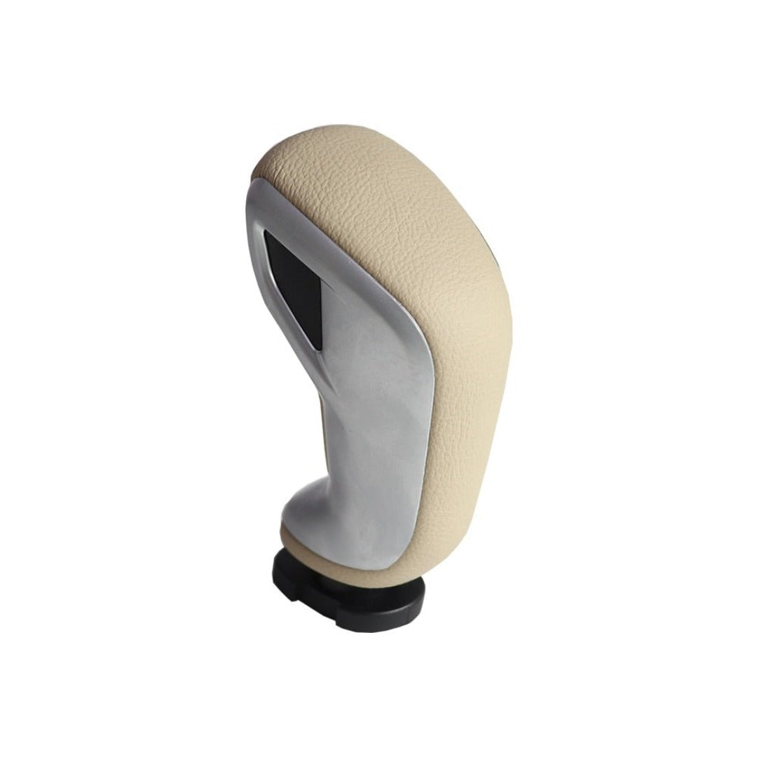 Pommeau pour boîte automatique Citroën C4 I beige à flanc chromé satiné, vue de côté