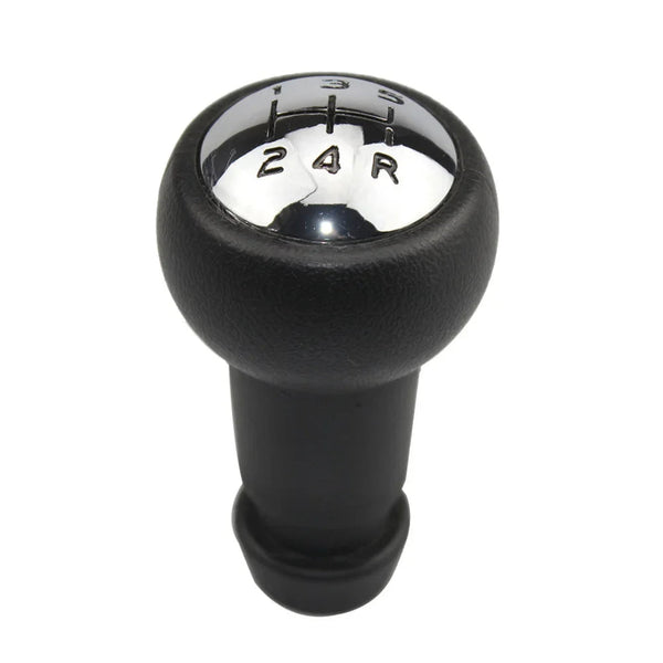 Pommeau de vitesse 407 noir grainé avec disque chromé et schéma de boîte 5 vitesses gravé