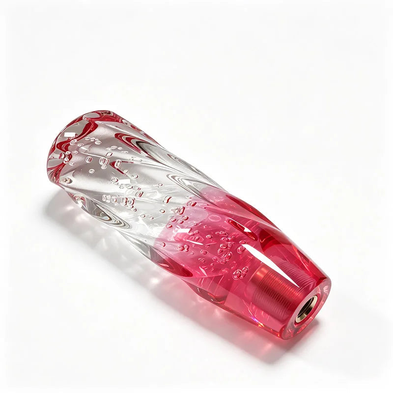 Pommeau de vitesse transparent torsadé, dégradé rouge