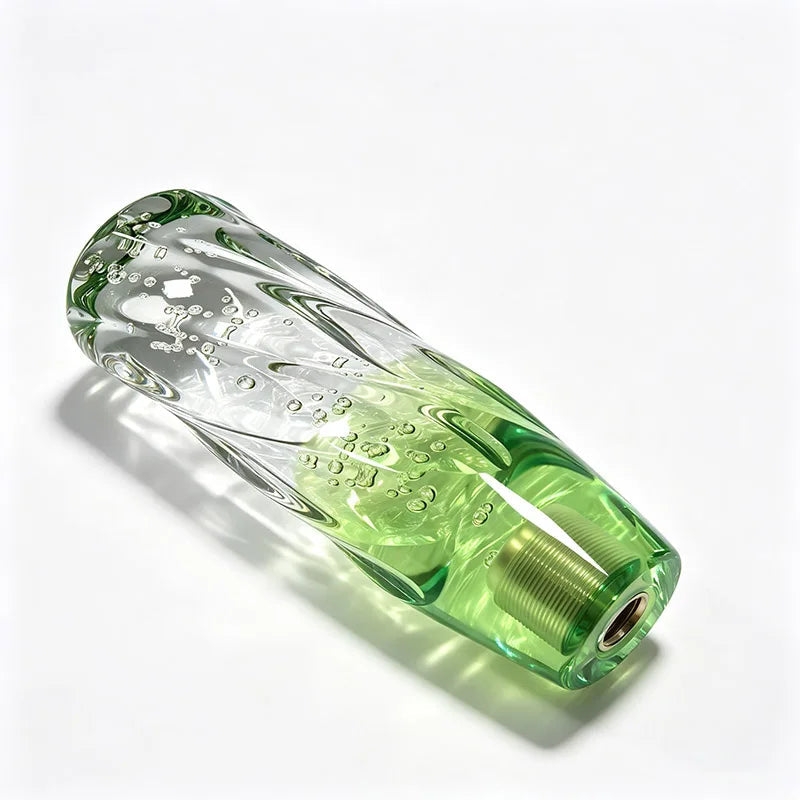 Pommeau de vitesse acrylique torsadé, dégradé vert