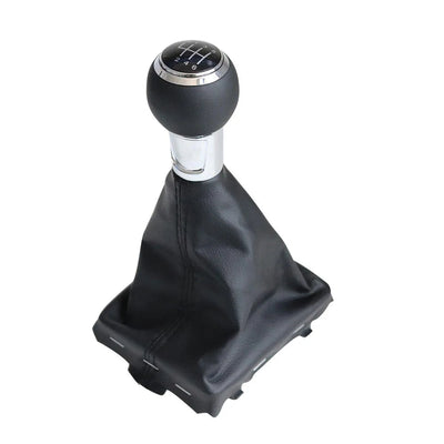 Pommeau de vitesse Audi A3 8V 6 vitesses en cuir lisse, soufflet à coutures noires