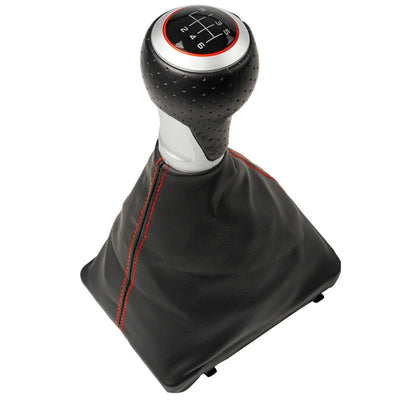 Pommeau de vitesse Audi A6 C6 finition sportive détails rouge, version boîte 6 rapports