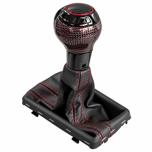 Pommeau de vitesse Audi Q3 boîte auto noir à motif carbone, soufflet assorti