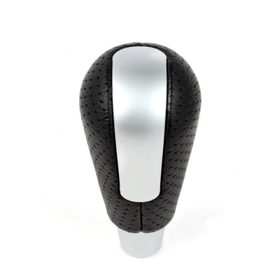 Pommeau de vitesse Axela 2008-2013 pour boîte automatique, cuir perforé et bandeau gris mat