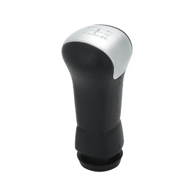 Pommeau de vitesse Nissan Micra K12 pour boîte 5 vitesses, corps noir grainé et casquette argent