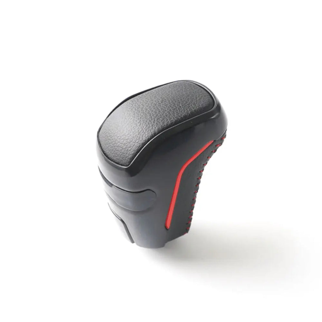Pommeau de vitesse Toyota TRD PRO pour boîte automatique, noir à liseré rouge et dessus en simili cuir