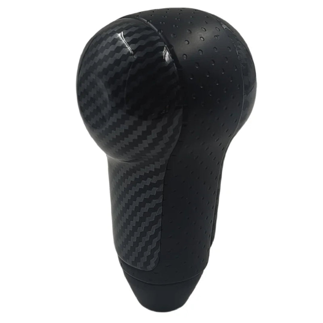 Pommeau de vitesse X-Trail boîte automatique à insert carbone et cuir noir perforé