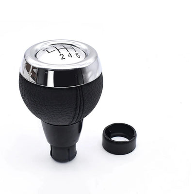 Pommeau de vitesse Mini R50 noir et chrome dessus gris boîte 6 vitesses