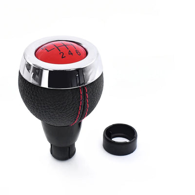 Pommeau de vitesse Mini R50 noir et chrome dessus rouge boîte 6 vitesses