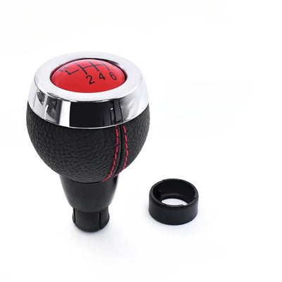 Pommeau de vitesse Mini R57 noir et chrome dessus rouge boîte 6 vitesses