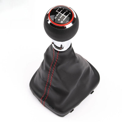 Pommeau de vitesse Audi S3 8P boîte 6 vitesses et soufflet à couture rouge sportive