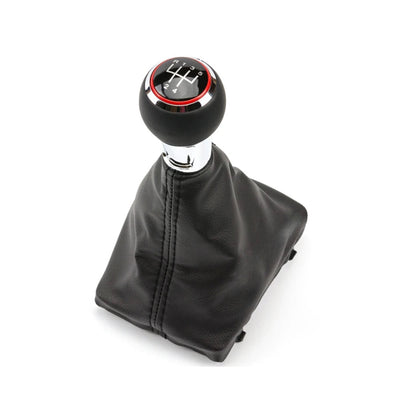 Pommeau de vitesse Audi S3 8V noir chrome et rouge boîte 5 vitesses avec soufflet
