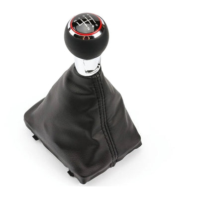Pommeau de vitesse Audi S3 8V noir chrome et rouge boîte 6 vitesses avec soufflet