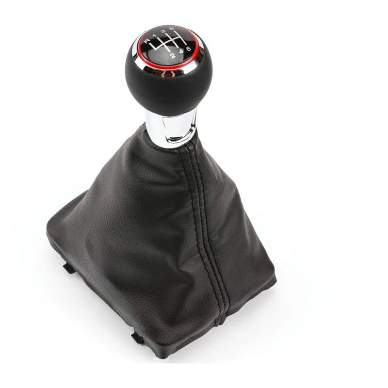 Pommeau de vitesse Audi S3 8V noir chrome et rouge boîte 5 vitesses avec soufflet