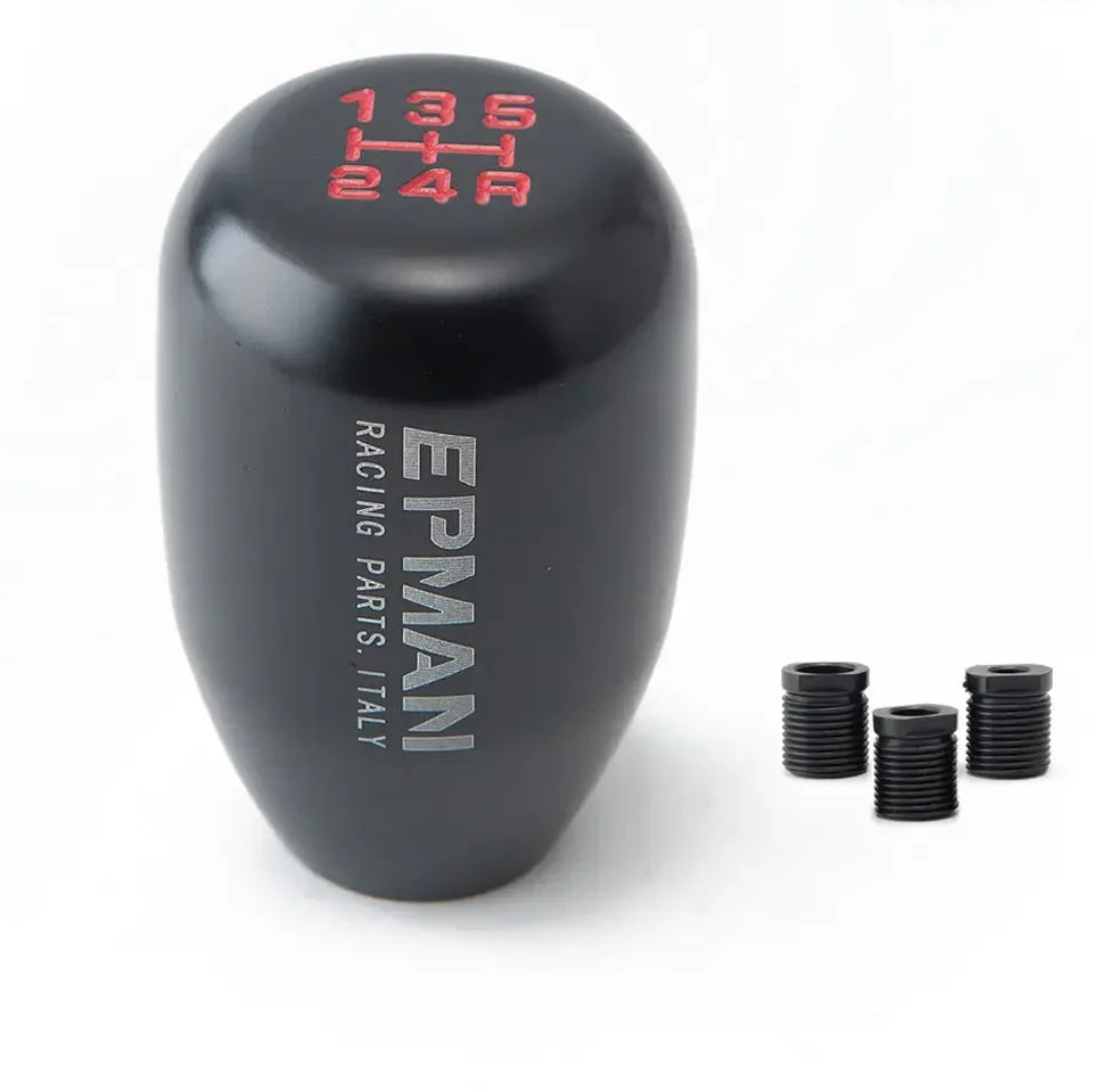 Pommeau de vitesse Epman tuning cylindrique noir pour boîte 5 vitesses – 3 adaptateurs inclus