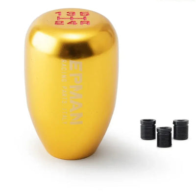 Pommeau de vitesse Epman tuning cylindrique or pour boîte 5 vitesses – 3 adaptateurs inclus