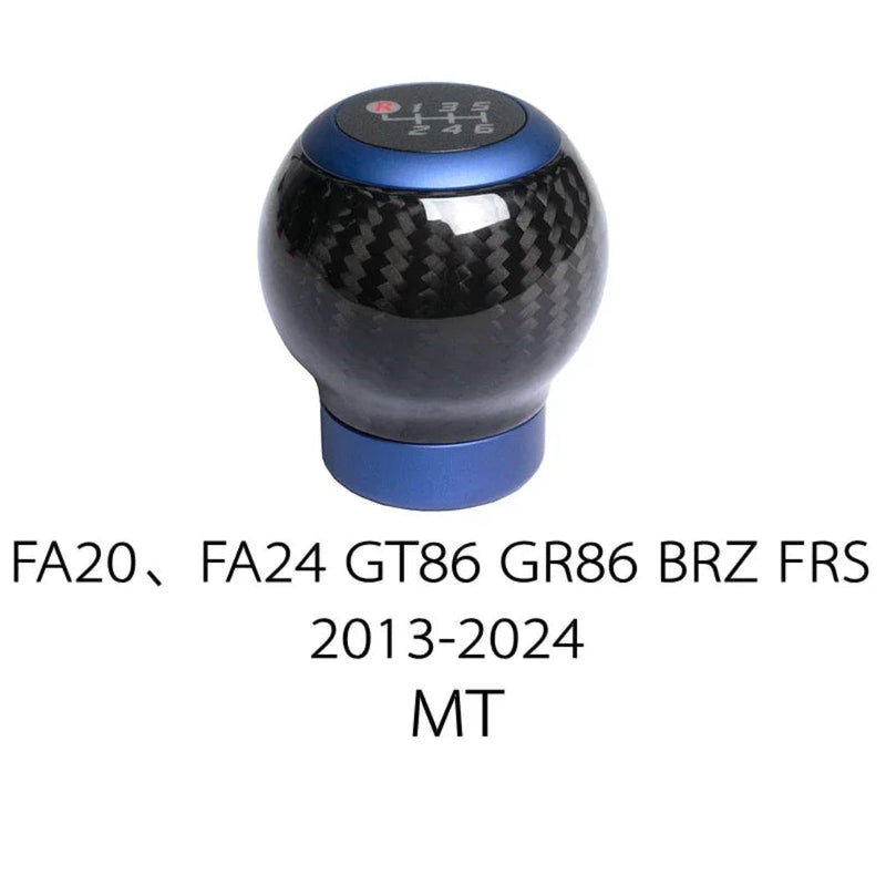 Pommeau de vitesse Toyota GT86 en carbone brillant avec bande rouge pour boîte manuelle 6 vitesses