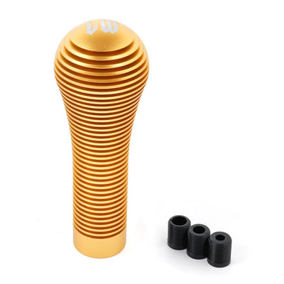 Pommeau de vitesse original LW or tuning avec forme cylindrique et stries sur toute la longueur