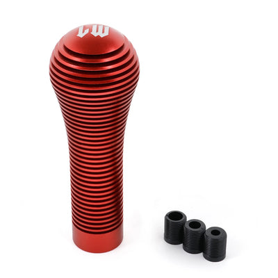 Pommeau levier de vitesse original LW rouge au design cylindrique avec stries antidérapantes