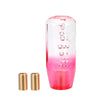 Pommeau de vitesse original transparent et rouge 10 cm avec design bulle décoratif.