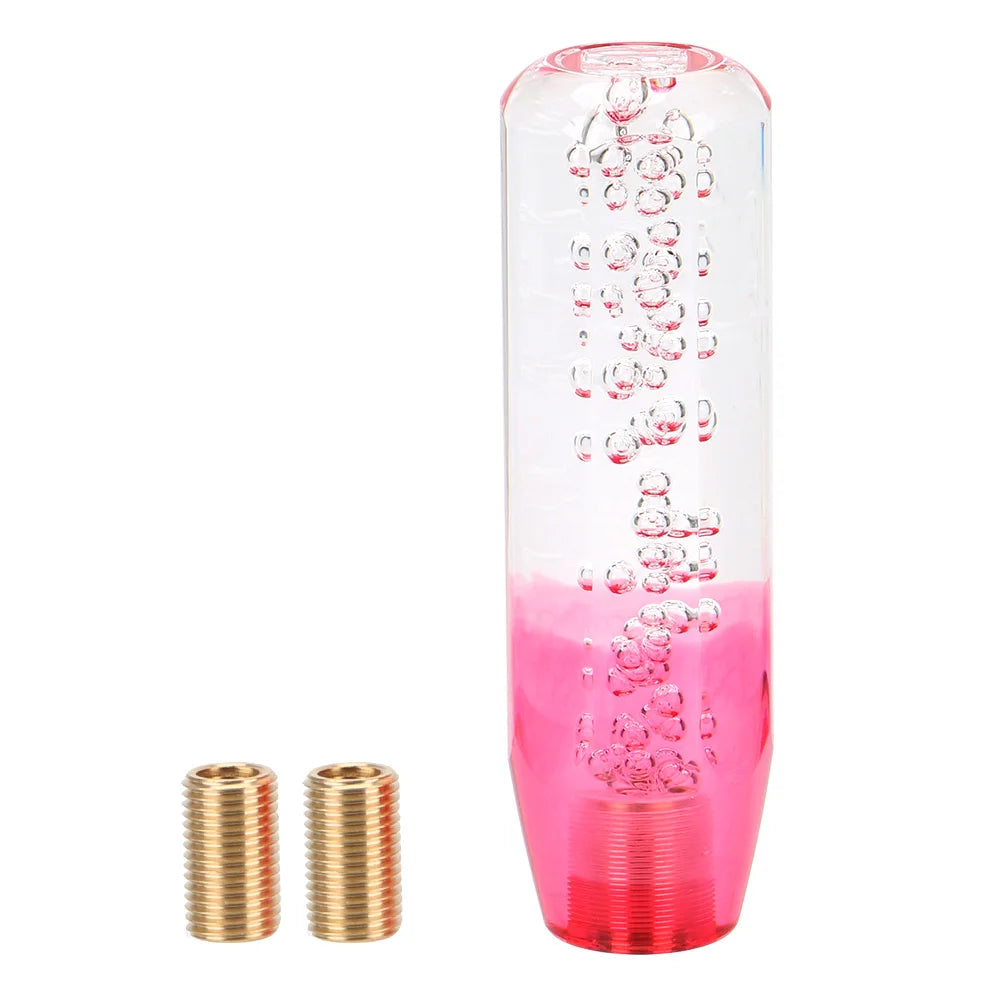 Pommeau de vitesse original transparent et rouge 15 cm pour levier de vitesse tuning.