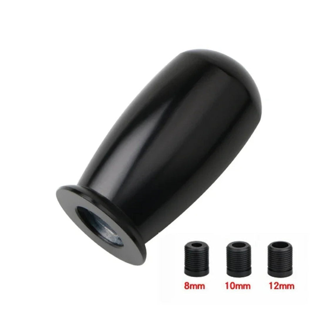 Pommeau de vitesse tuning en aluminium cylindrique noir – 3 adaptateurs universels inclus