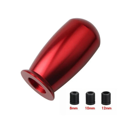 Pommeau de vitesse tuning en aluminium cylindrique rouge – 3 adaptateurs universels inclus