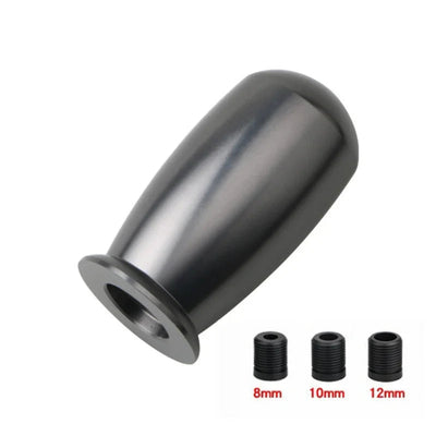 Pommeau de vitesse tuning en aluminium cylindrique titanium – 3 adaptateurs universels inclus