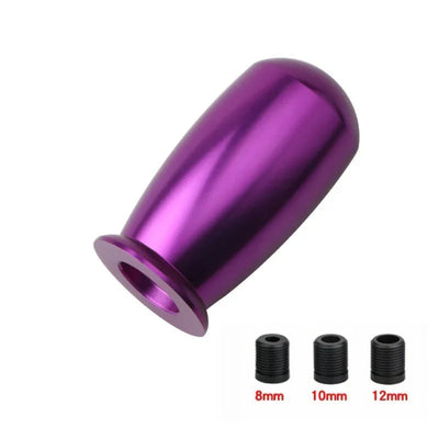 Pommeau de vitesse tuning en aluminium cylindrique violet – 3 adaptateurs universels inclus