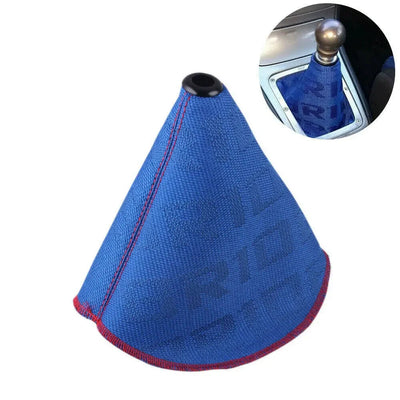 Soufflet universel Bride bleu vu de face, avec un aperçu du soufflet installé sur le levier