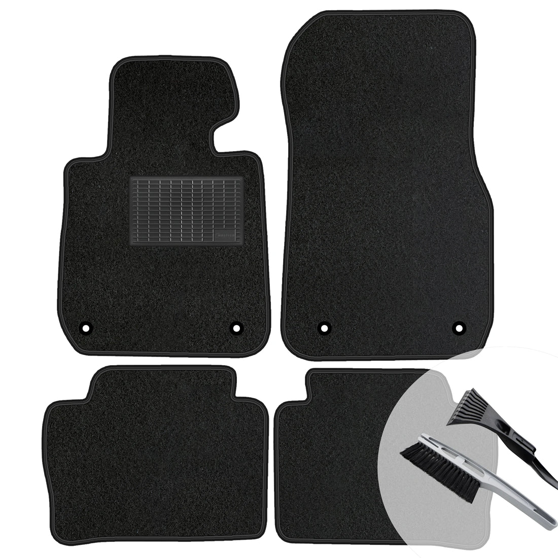 Tapis de sol BMW Série 3 E46 sur mesure en velours noir