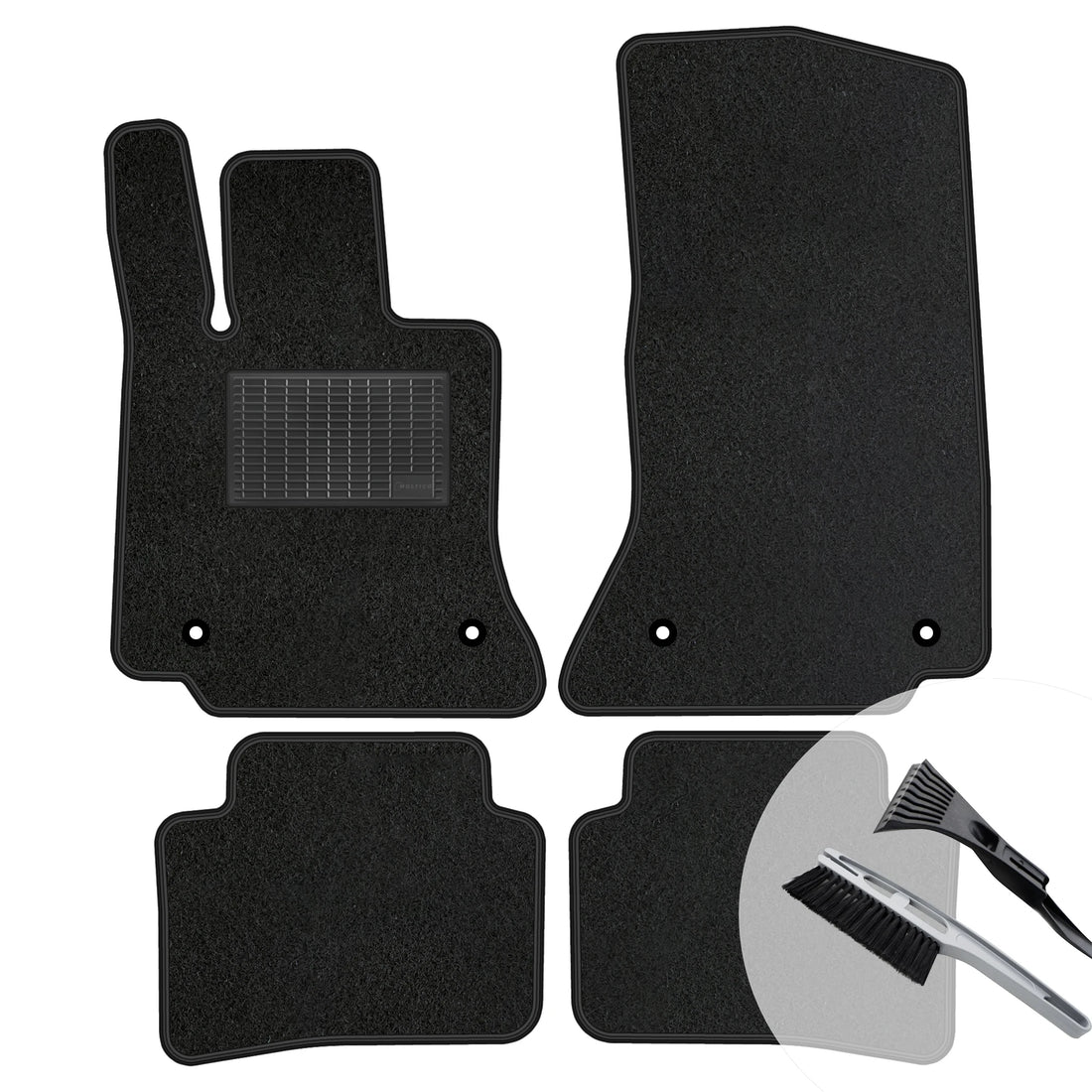 Tapis de sol Mercedes CLA C117 sur mesure en velours noir
