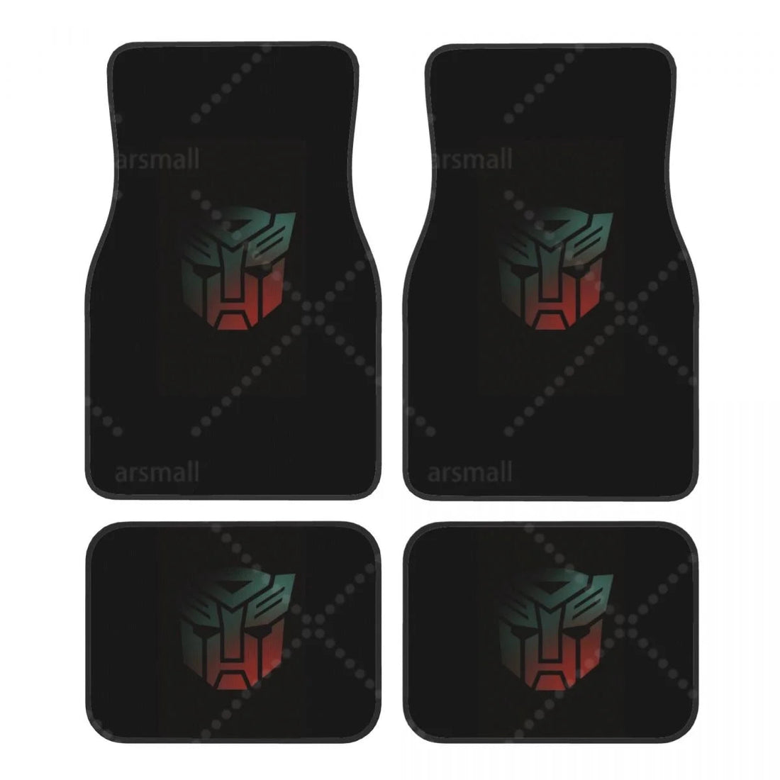 Tapis de sol voiture Autobots sur fond noir, jeu de 4 pièces