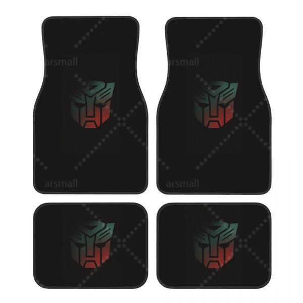 Tapis de sol voiture Autobots sur fond noir, jeu de 4 pièces