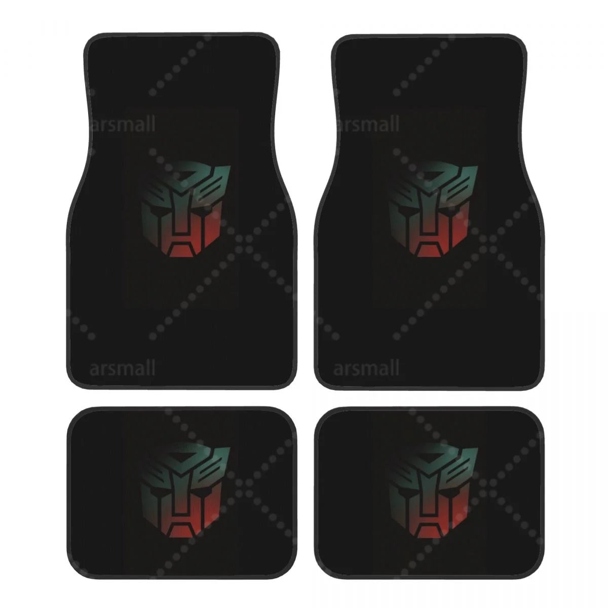 Tapis de sol voiture Autobots sur fond noir, jeu de 4 pièces