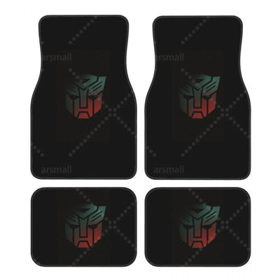 Tapis de sol voiture Autobots sur fond noir, jeu de 4 pièces