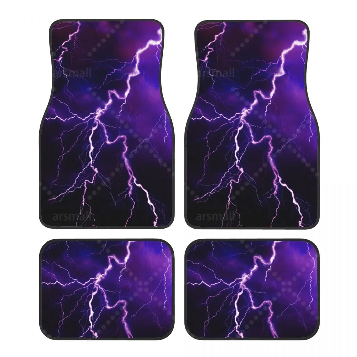 Tapis de sol voiture éclair violet, jeu de 4 pièces avant et arrière
