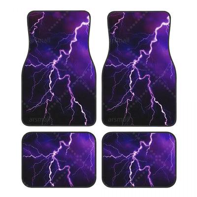 Tapis de sol voiture éclair violet, jeu de 4 pièces avant et arrière