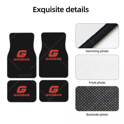 Zoom sur les finitions et le tissu du tapis de sol voiture GASGAS