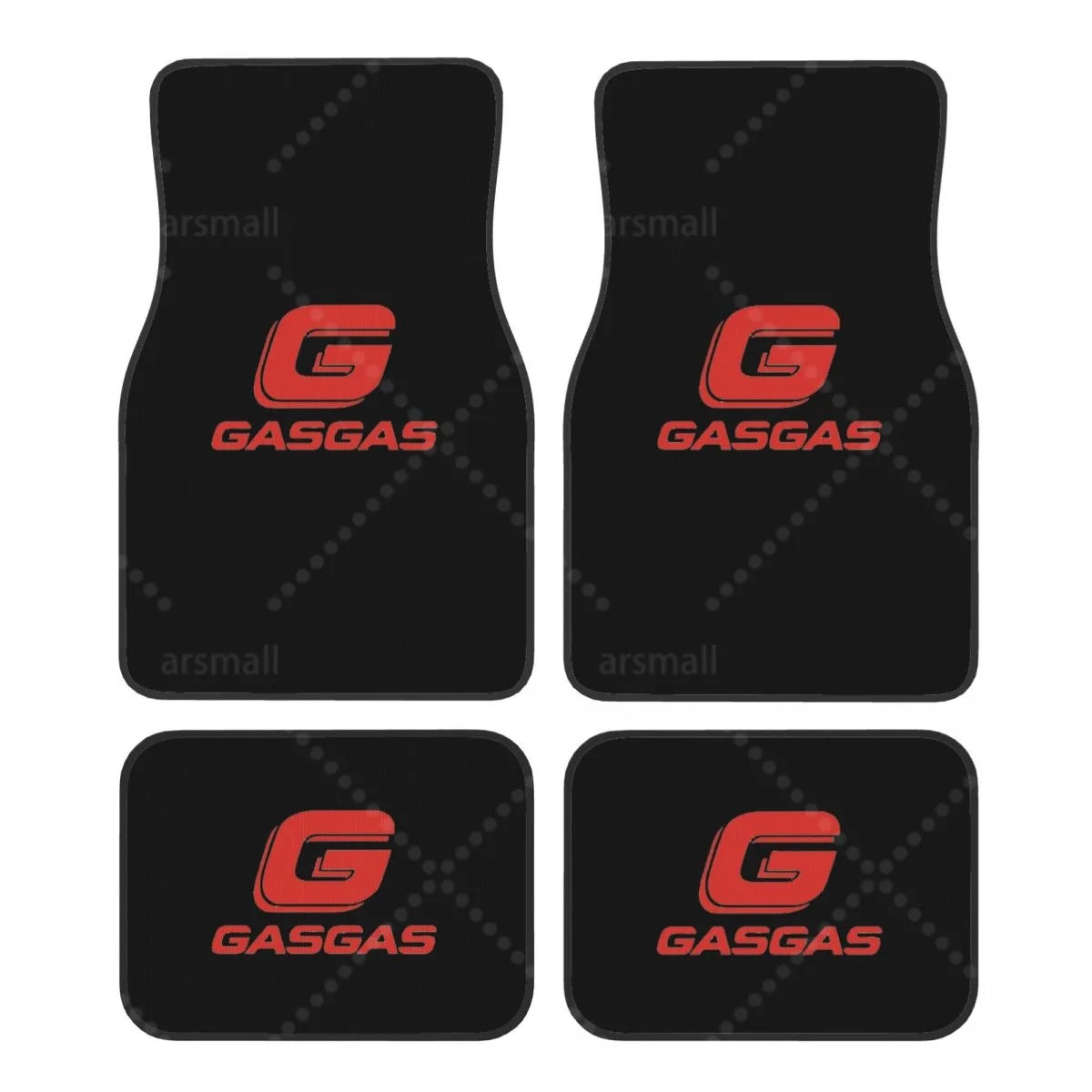 Tapis de sol voiture GASGAS rouge et noir, jeu de 4 pièces