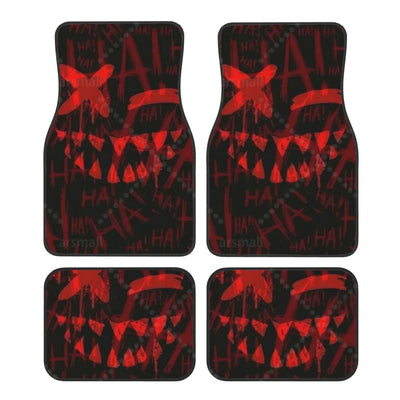 Tapis de sol voiture rouge et noir HA HA, déclinaison 3 du lettrage